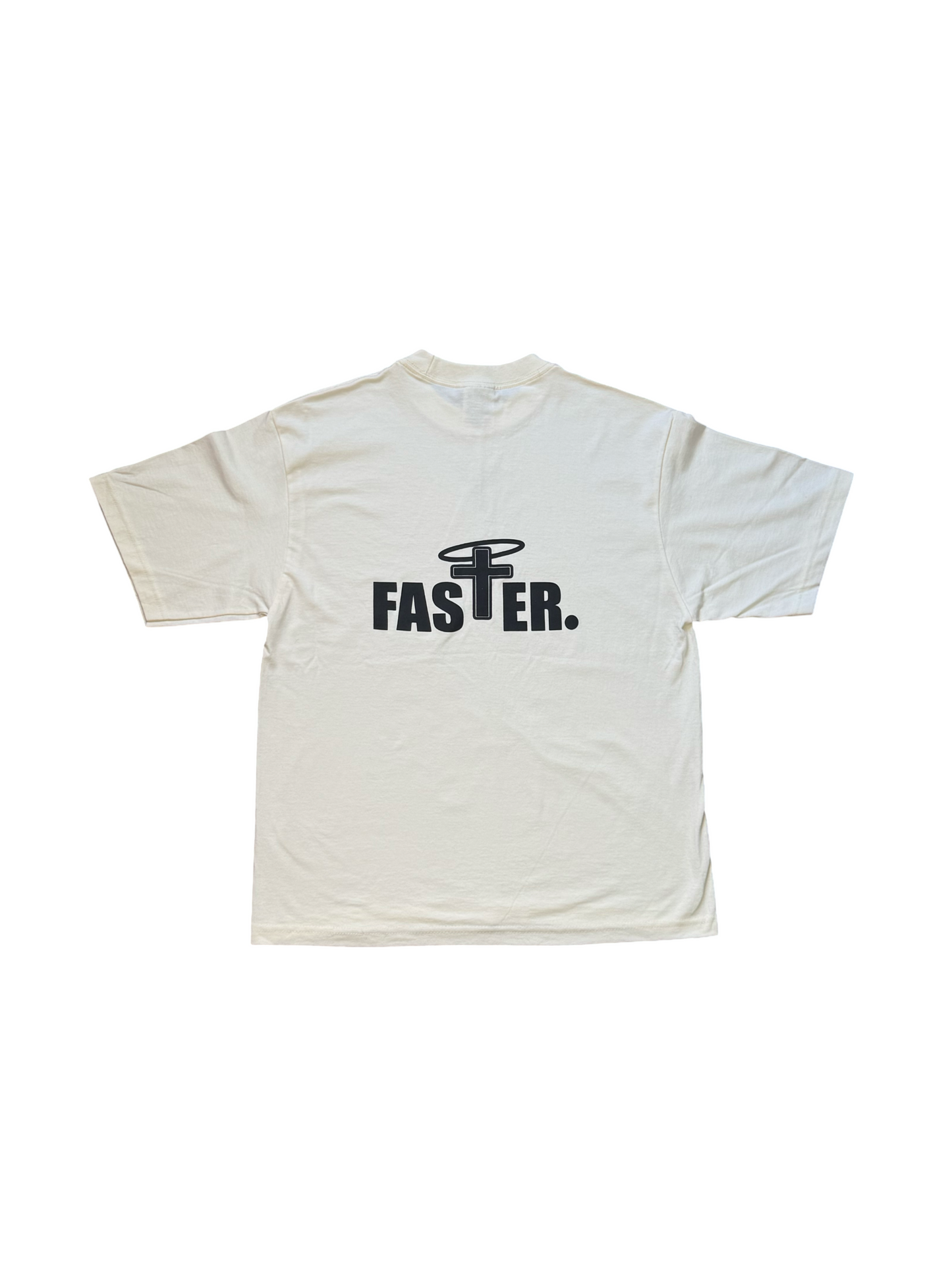 FASTER Cropped Off-White Tee's