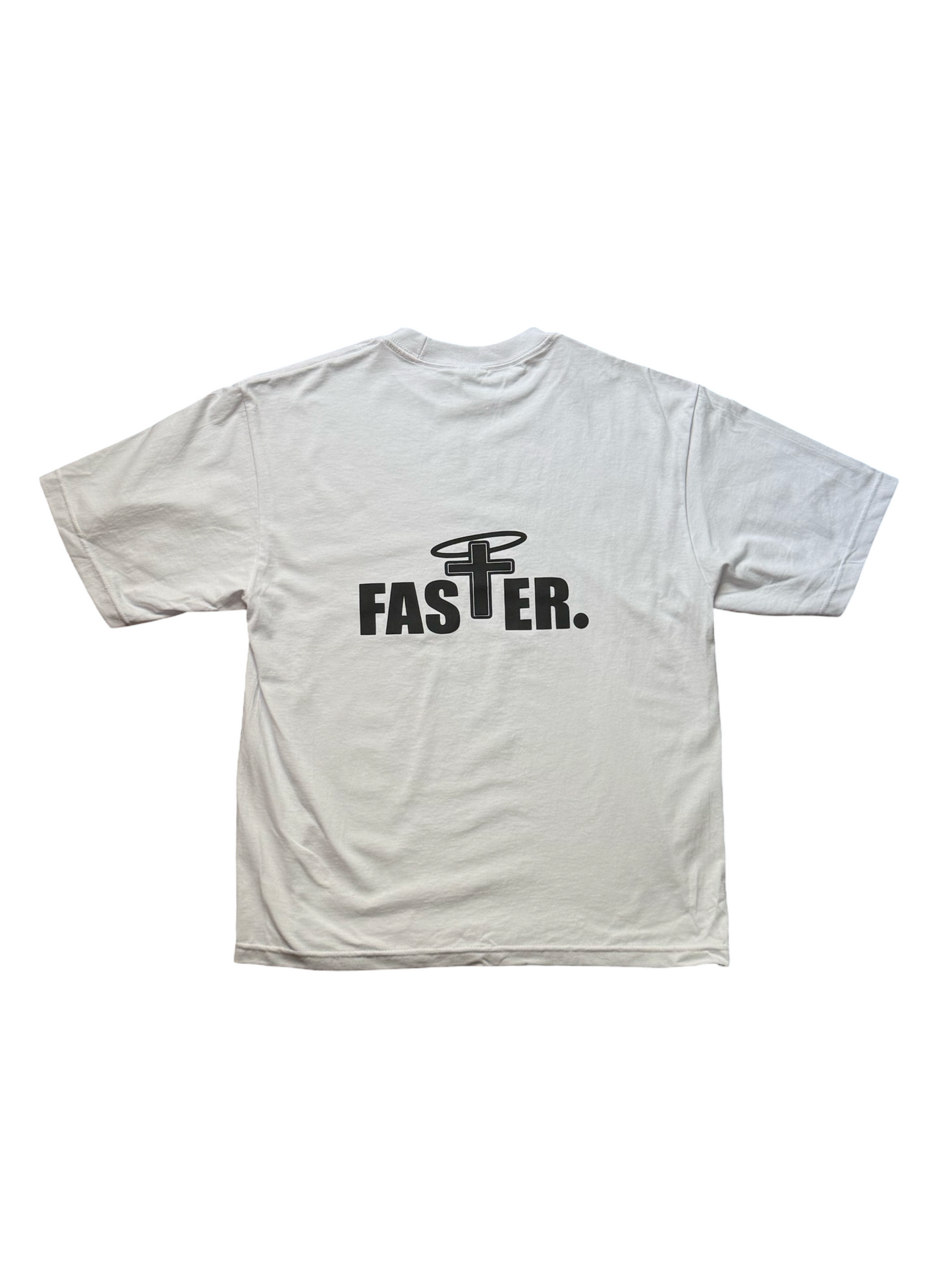 FASTER Cropped White Tee's