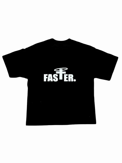 FASTER Cropped Black Tee's